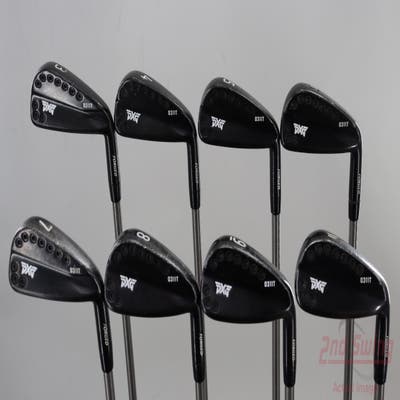 PXG 0311T Xtreme Dark Iron Set 3-PW Aerotech SteelFiber i95 Graphite Stiff Right Handed Red dot 38.5in