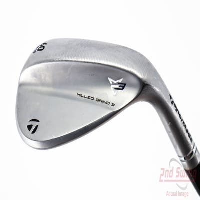 TaylorMade Milled Grind 3 Raw Chrome Wedge Lob LW 60° 10 Deg Bounce SB FST KBS Hi-Rev 2.0 115 Steel Regular Right Handed 35.0in