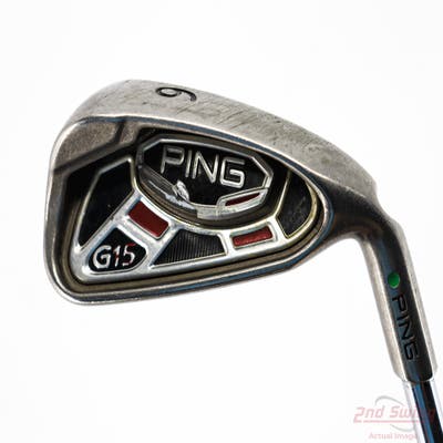 Ping G15 Single Iron 6 Iron Stock Steel Shaft Steel Regular Right Handed Green Dot 37.75in