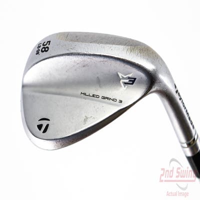 TaylorMade Milled Grind 3 Raw Chrome Wedge Lob LW 58° 8 Deg Bounce LB Project X Rifle 6.0 Steel Stiff Right Handed 35.0in