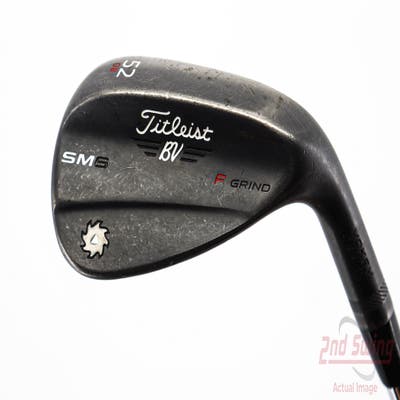 Titleist Vokey SM6 Jet Black Wedge Gap GW 52° 8 Deg Bounce F Grind FST KBS 610 Steel Stiff Right Handed 35.5in