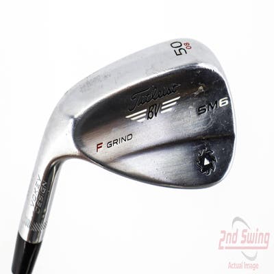 Titleist Vokey SM6 Tour Chrome Wedge Gap GW 50° 8 Deg Bounce F Grind SM6 BV Steel Wedge Flex Left Handed 35.75in