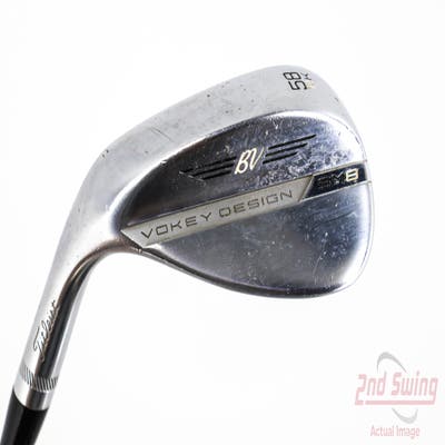 Titleist Vokey SM8 Tour Chrome Wedge Lob LW 58° 14 Deg Bounce K Grind Nippon 1150GH Tour Steel Stiff Left Handed 35.25in