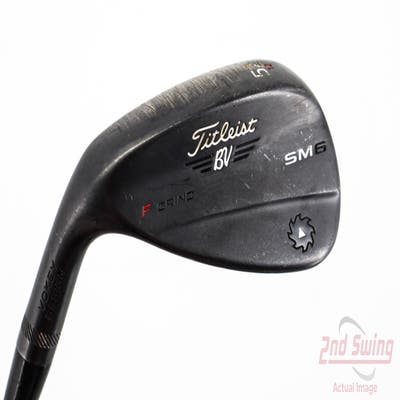 Titleist Vokey SM6 Jet Black Wedge Gap GW 52° 12 Deg Bounce F Grind SM6 BV Steel Wedge Flex Left Handed 35.75in