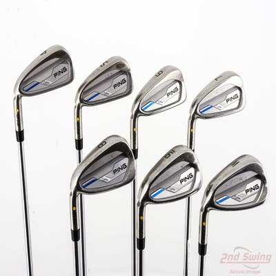 Ping 2015 i Iron Set 4-PW FST KBS Tour Steel Stiff Left Handed Yellow Dot +1/2"