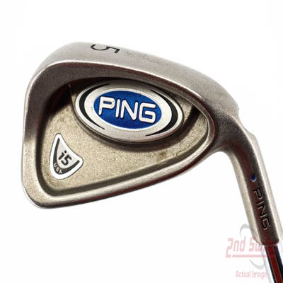 Ping i5 Single Iron 5 Iron Stock Steel Shaft Steel Stiff Right Handed Blue Dot 37.75in