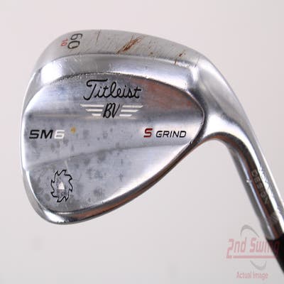 Titleist Vokey SM6 Tour Chrome Wedge Lob LW 60° 10 Deg Bounce S Grind SM6 BV Steel Wedge Flex Right Handed 35.5in