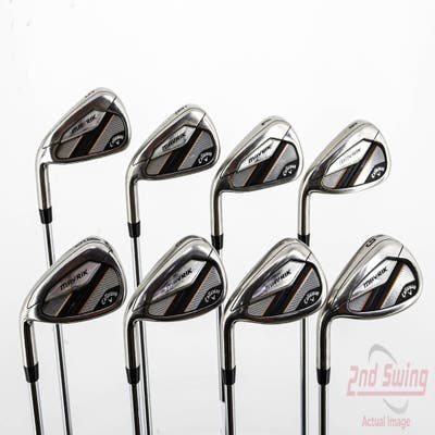 Callaway Mavrik Iron Set 5-PW AW GW FST KBS Max 80 Steel Stiff Left Handed 38.75in