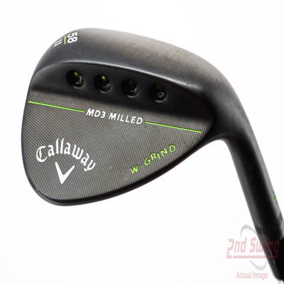 Callaway MD3 Milled Black W-Grind Wedge Lob LW 58° 11 Deg Bounce W Grind True Temper Dynamic Gold S300 Steel Stiff Right Handed 36.0in