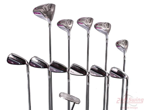 Mint Cobra Fly-XL Womens Silver/Plum Complete Golf Club Set Graphite Ladies  Right Handed with Stand Bag