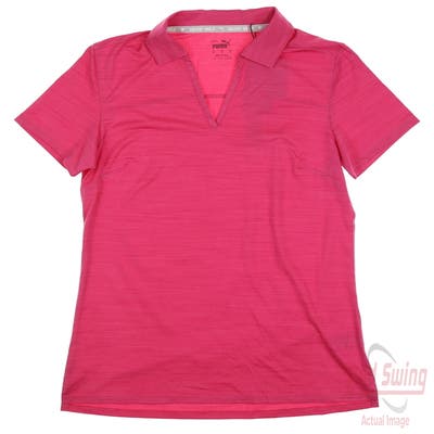 New Womens Puma Cloudspun Coast Polo Small S Orchid Shadow Heather MSRP $55