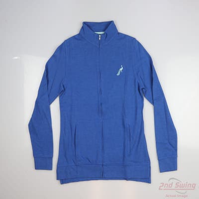 New W/ Logo Womens Peter Millar Full Zip Sweatshirt X-Small XS Blue MSRP $135