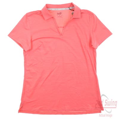 New Womens Puma Cloudspun Coast Polo Small S Loveable Heather MSRP $55