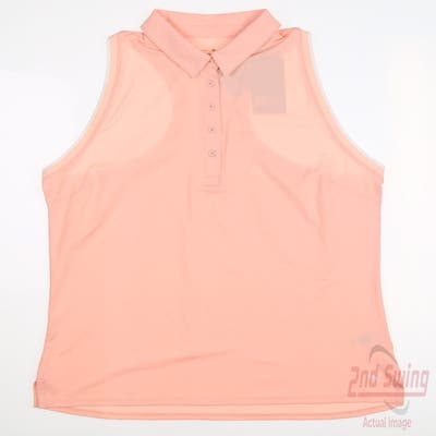 New Womens Puma Mattr Peak Sleeveless Polo Small S Rose Dust MSRP $60