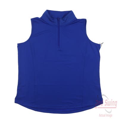 New Womens Belyn Key Sleeveless Polo X-Small XS Blue MSRP $99