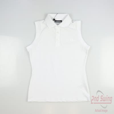 New Womens J. Lindeberg Sleeveless Polo X-Small XS White MSRP $113