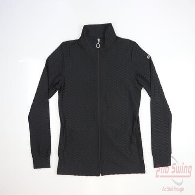 New Womens Daily Sports Full Zip Sweatshirt Medium M Black MSRP $176