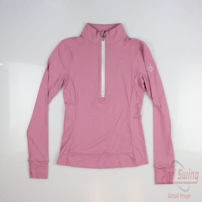 New W/ Logo Womens Greyson 1/4 Zip Pullover X-Small XS Pink MSRP $134