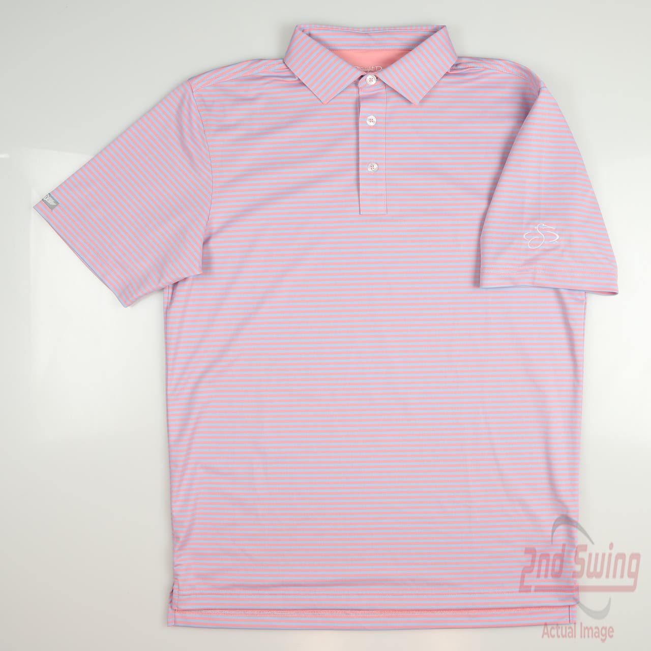 PUMA X AP Arnold Palmer Signature Stripe Golf Polo Shirt Pink Small S  #90934