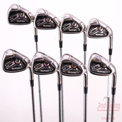 TaylorMade Burner 2.0 HP Iron Set 4-PW GW Stock Steel Shaft Steel Stiff Right Handed 39.5in