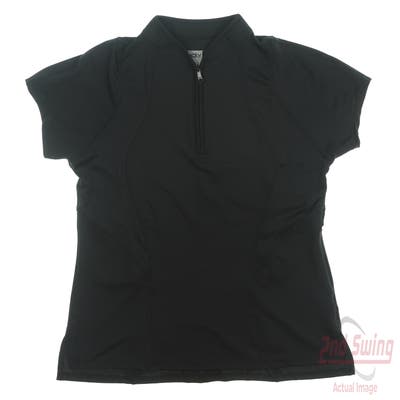 New Womens Lucky In Love Golf Polo X-Small XS Black MSRP $78