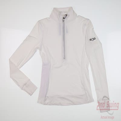 New W/ Logo Womens Greyson 1/4 Zip Pullover X-Small XS White MSRP $128