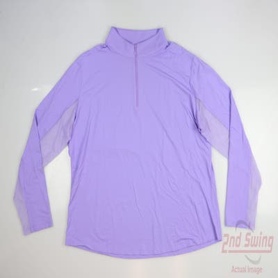 New Womens IBKUL 1/4 Zip Pullover XX-Large XXL Purple MSRP $90
