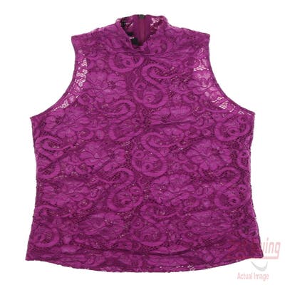 New Womens Greyson Sleeveless Polo Medium M Purple MSRP $99