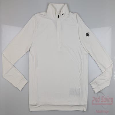 New W/ Logo Womens KJUS 1/4 Zip Pullover Small S White MSRP $199