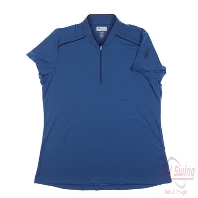 New W/ Logo Womens Greg Norman Polo X-Large XL Blue MSRP $55