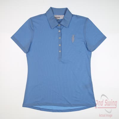 New W/ Logo Womens Greg Norman Polo Medium M Blue MSRP $55