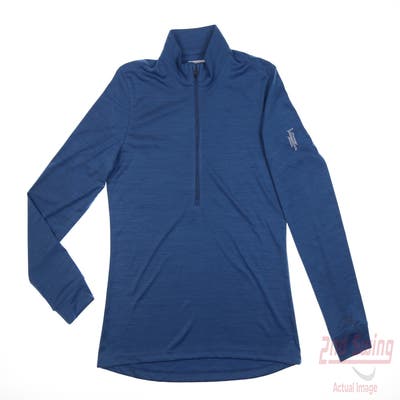 New Womens Greg Norman 1/4 Zip Pullover Medium M Blue MSRP $60