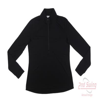 New Womens Greg Norman 1/4 Zip Pullover Medium M Black MSRP $60