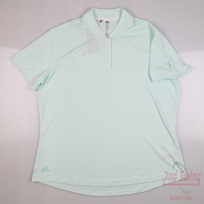 New W/ Logo Womens Adidas Golf Polo X-Large XL Green MSRP $70