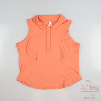 New W/ Logo Womens Lululemon Sleeveless Polo Small S Coral MSRP $68