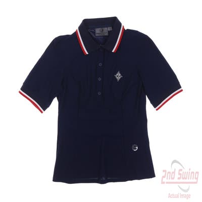 New W/ Logo Womens Foray Golf Polo X-Small XS Navy Blue MSRP $130