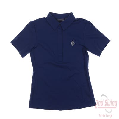 New W/ Logo Womens Foray Golf Polo X-Small XS Navy Blue MSRP $99