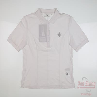 New W/ Logo Womens Foray Golf Polo Small S White MSRP $99