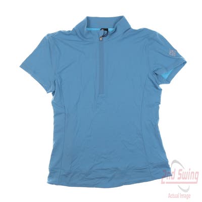 New W/ Logo Womens Greyson Polo Small S Blue MSRP $124