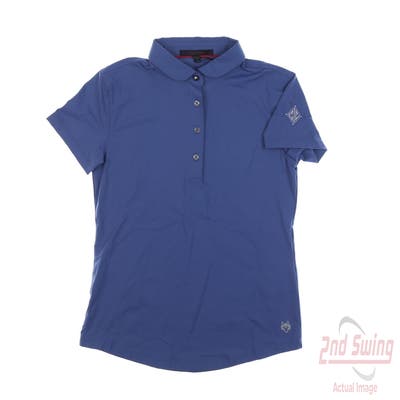 New W/ Logo Womens Greyson Polo X-Small XS Blue MSRP $104