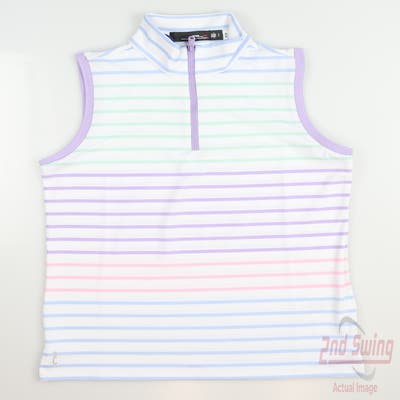 New Womens Ralph Lauren RLX Golf Sleeveless Polo Small S Multi MSRP $90