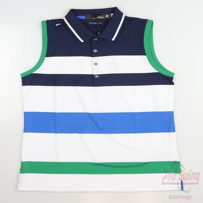 New Womens Ralph Lauren RLX Golf Sleeveless Polo Small S Multi MSRP $110