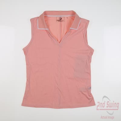 New Womens Foray Golf Sleeveless Polo Small S Pink MSRP $110