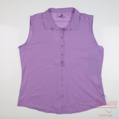 New Womens Foray Golf Sleeveless Polo X-Small XS Purple MSRP $110