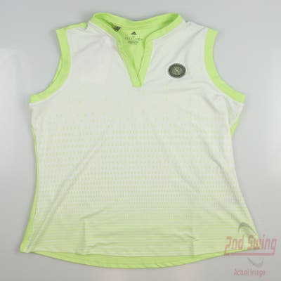 New W/ Logo Womens Adidas Golf Sleeveless Polo Small S Green MSRP $60