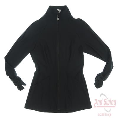 New Womens TZU TZU Golf Full Zip Mock Neck Large L Black MSRP $129