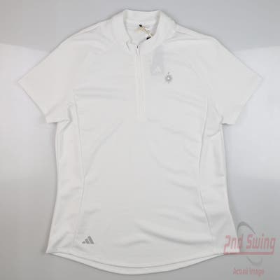 New W/ Logo Womens Adidas Golf Polo Small S White MSRP $60