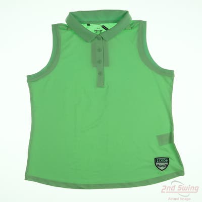 New W/ Logo Womens Under Armour Sleeveless Polo Medium M Green Gecko MSRP $69