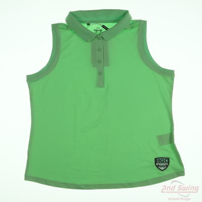 New W/ Logo Womens Under Armour Sleeveless Polo X-Large XL Green Gecko MSRP $69