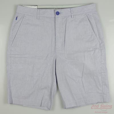 New Mens Straight Down Shorts 34 Blue MSRP $124